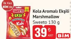 SWEETO KOLA AROMALI EKŞİLİ MARSHMALLOW 130 G fiyat ve kampanya bilgisi